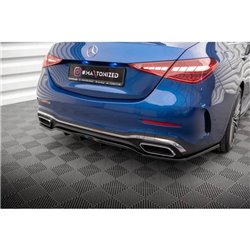 Maxton - Arriere Lame (avec une barre verticale) Mercedes-Benz C AMG-Line W206 Noir Brillant