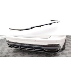 Maxton - Arriere Splitter (avec une barre verticale) V.1 Audi A4 S-Line B9 Facelift Noir Brillant