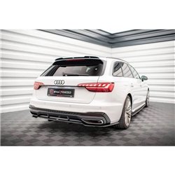 Maxton - Arriere Lame (avec une barre verticale) V.1 Audi A4 S-Line B9 Facelift Noir Brillant