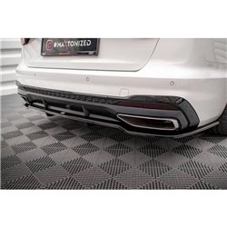 Maxton - Arriere Lame (avec une barre verticale) V.1 Audi A4 S-Line B9 Facelift Noir Brillant