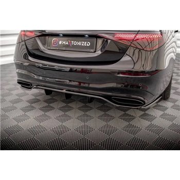Maxton - Arriere Lame (avec une barre verticale) Mercedes-Benz S AMG-Line W223 Noir Brillant