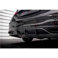 Maxton - Arriere Lame (avec une barre verticale) Mercedes-Benz S AMG-Line W223 Noir Brillant