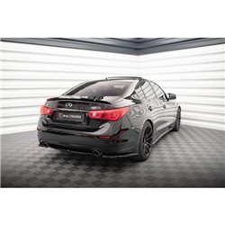 Maxton - Lames De Pare-Chocs Arrière Latérales V.1 Infiniti Q50 S Mk1 Noir Brillant