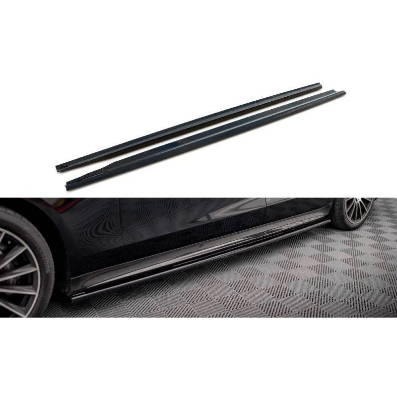Maxton - Rajouts Des Bas De Caisse Mercedes-Benz S Long AMG-Line V223 Noir Brillant