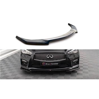 Maxton - Lame Du Pare-Chocs Avant V.1 Infiniti Q50 S Mk1 Noir Brillant