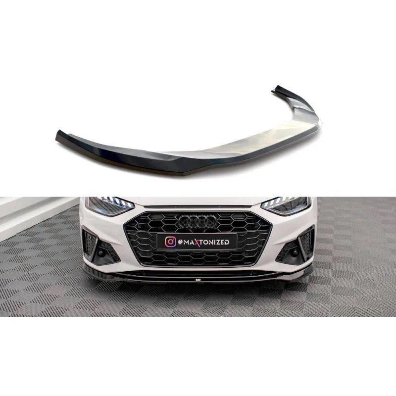 Maxton - Lame Du Pare-Chocs Avant V.2 Audi A4 S-Line / S4 B9 Facelift Noir Brillant