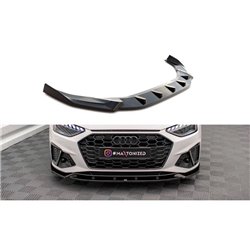 Maxton - Lame Du Pare-Chocs Avant V.1 Audi A4 S-Line / S4 B9 Facelift Noir Brillant
