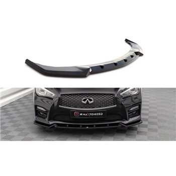 Maxton - Lame Du Pare-Chocs Avant V.2 Infiniti Q50 S Mk1 Noir Brillant