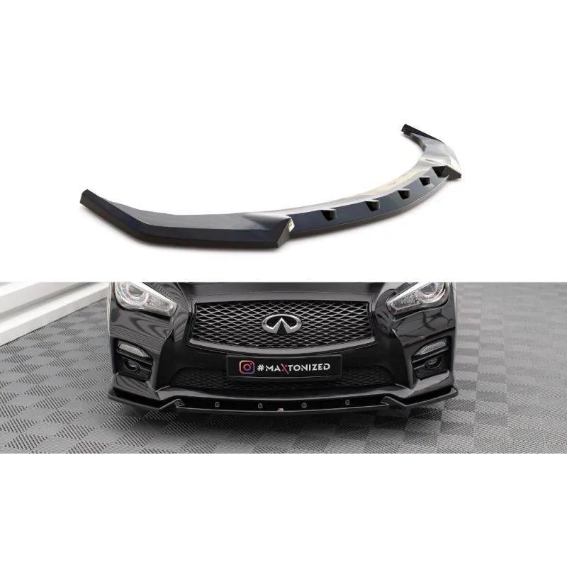 Maxton - Lame Du Pare-Chocs Avant V.2 Infiniti Q50 S Mk1 Noir Brillant