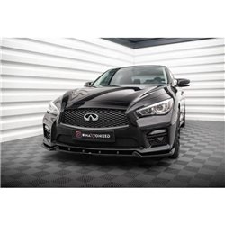 Maxton - Lame Du Pare-Chocs Avant V.2 Infiniti Q50 S Mk1 Noir Brillant
