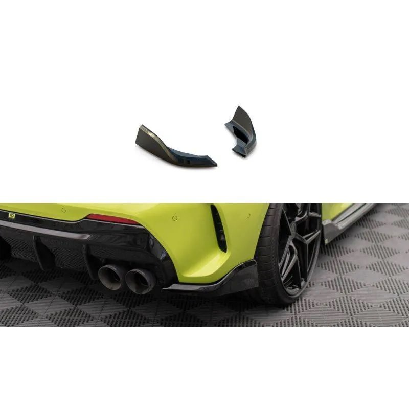 Maxton - Lames De Pare-Chocs Arrière Latérales V.6 (Pour jupe arrière v.3) BMW 1 M-Pack / M135i / 128ti F40 Noir Brillant
