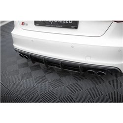 Maxton - Street Pro Central Diffuseur Arriere Audi S3 Sportback / Hatchback 8V Noir-Rouge