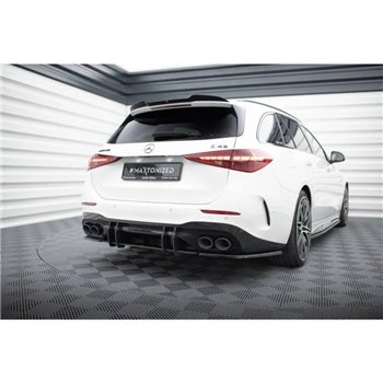 Maxton - Street Pro Central Diffuseur Arriere Mercedes-AMG C 43 W206 Noir-Rouge