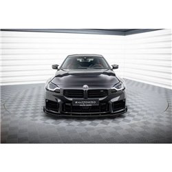 Maxton - Street Pro Lame Du Pare-Chocs Avant V.1 BMW M2 G87 Noir-Rouge + Rabats Brillant