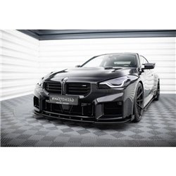 Maxton - Street Pro Lame Du Pare-Chocs Avant V.1 BMW M2 G87 Noir-Rouge + Rabats Brillant
