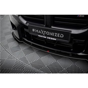 Maxton - Street Pro Lame Du Pare-Chocs Avant V.1 BMW M2 G87 Noir-Rouge + Rabats Brillant