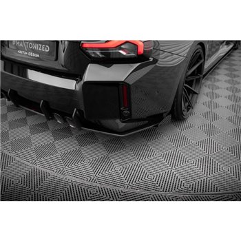 Maxton - Street Pro Lame Du Pare Chocs Arriere V.1 BMW M2 G87 Noir + Rabats Brillant 
