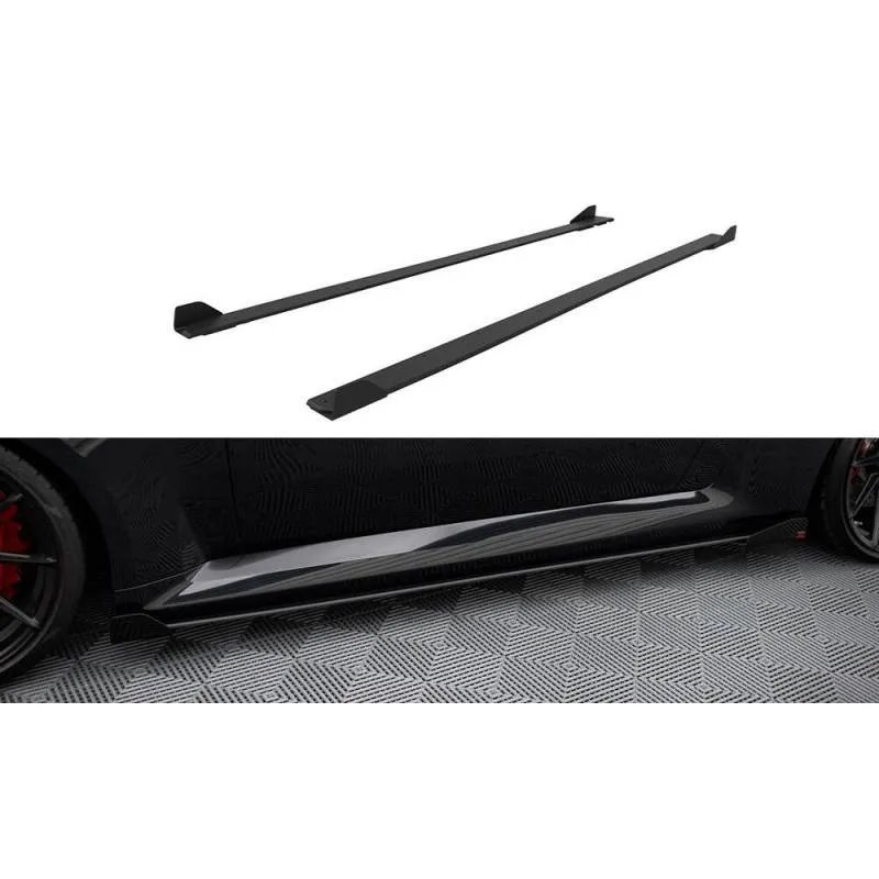 Maxton - Street Pro Rajouts Des Bas De Caisse V.1 BMW M2 G87 Noir-Rouge + Rabats Brillant
