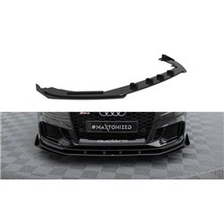 Maxton - Street Pro Lame Du Pare-Chocs Avant V.1 Audi RS3 Sedan 8V Facelift Noir-Rouge + Rabats Brillant