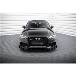 Maxton - Street Pro Lame Du Pare-Chocs Avant V.1 Audi RS3 Sedan 8V Facelift Noir-Rouge + Rabats Brillant