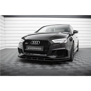 Maxton - Street Pro Lame Du Pare-Chocs Avant Audi RS3 Sedan 8V Facelift Noir-Rouge