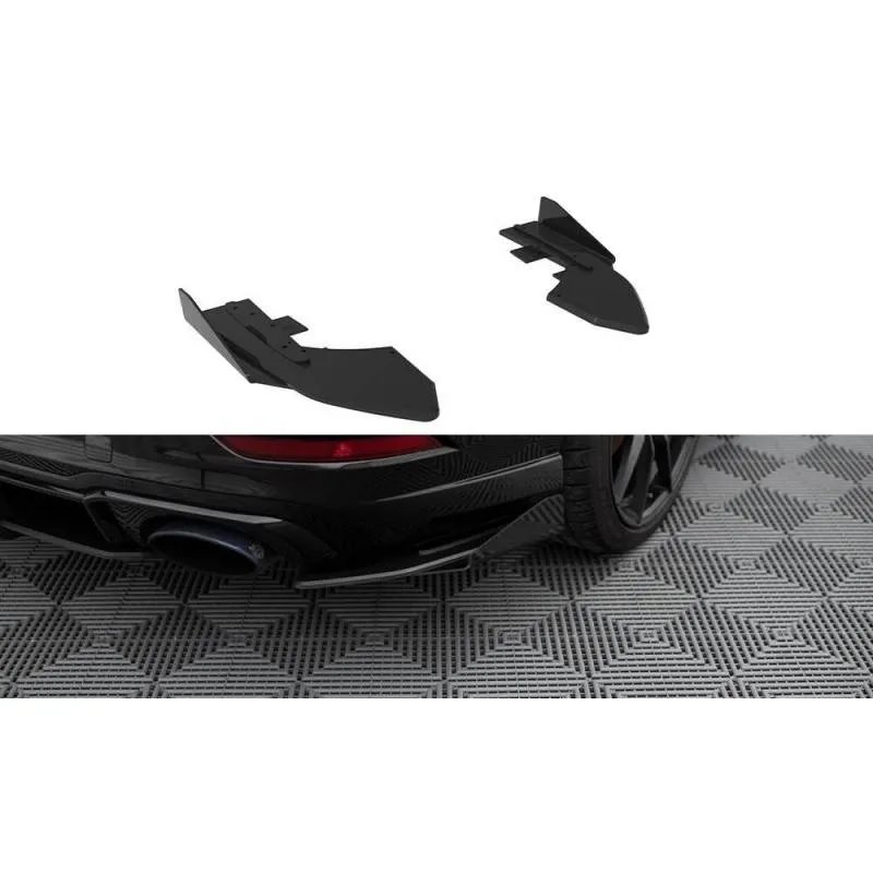 Maxton - Street Pro Lame Du Pare Chocs Arriere Audi RS3 Sedan 8V Facelift Noir-Rouge + Rabats Brillant