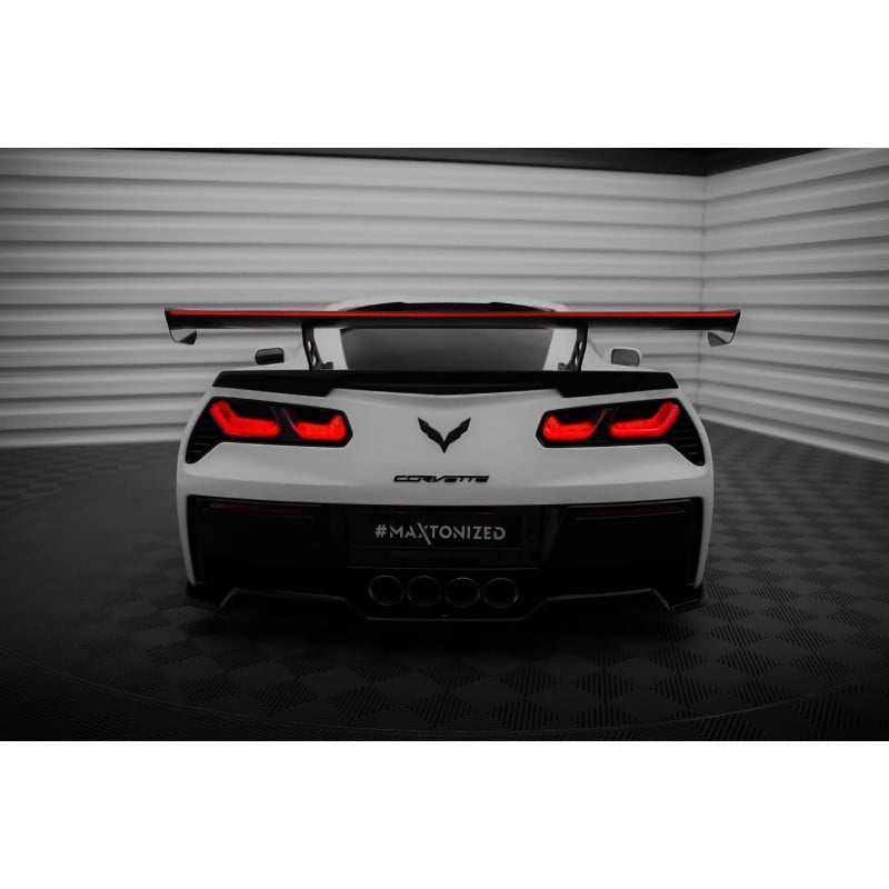 Maxton - Carbon Spoiler With Internal Brackets Uprights + LED Chevrolet Corvette Stingray / Grand Sport C7