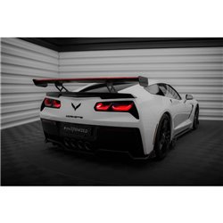 Maxton - Carbon Spoiler With Internal Brackets Uprights + LED Chevrolet Corvette Stingray / Grand Sport C7