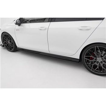 Maxton - Street Pro Rajouts Des Bas De Caisse V.2 Volkswagen Golf GTI / GTE / GTI Clubsport / R-Line Mk8 Noir-Rouge