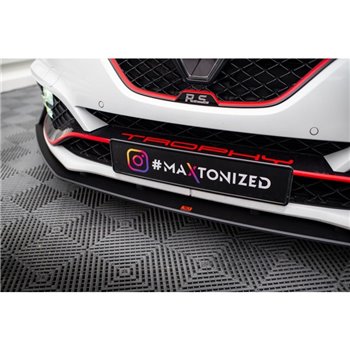 Maxton - Street Pro Lame Du Pare-Chocs Avant Renault Megane RS Mk4 Noir-Rouge