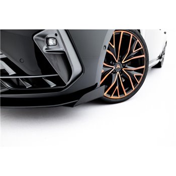 Maxton - Street Pro Lame Du Pare-Chocs Avant Cupra Leon ST / Hatchback Mk1 Facelift Noir + Rabats Brillant 