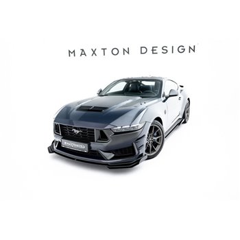 Maxton - Street Pro Lame Du Pare-Chocs Avant Ford Mustang Dark Horse Mk7 Noir-Rouge + Rabats Brillant