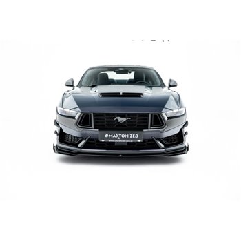 Maxton - Street Pro Lame Du Pare-Chocs Avant Ford Mustang Dark Horse Mk7 Noir + Rabats Brillant 