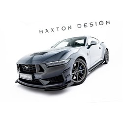 Maxton - Street Pro Lame Du Pare-Chocs Avant Ford Mustang Dark Horse Mk7 Noir + Rabats Brillant 