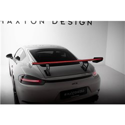 Maxton - Carbon Spoiler With Internal Brackets Uprights V.2 + LED Porsche 718 Cayman 982c