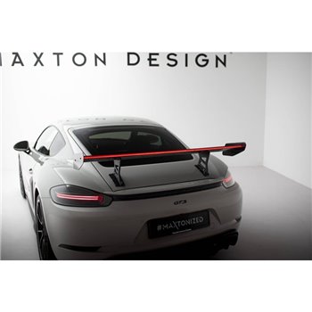 Maxton - Carbon Spoiler With Internal Brackets Uprights V.1 + LED Porsche 718 Cayman 982c