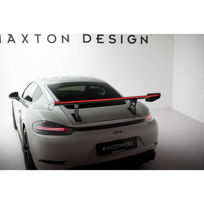 Maxton - Carbon Spoiler With Internal Brackets Uprights V.1 + LED Porsche 718 Cayman 982c