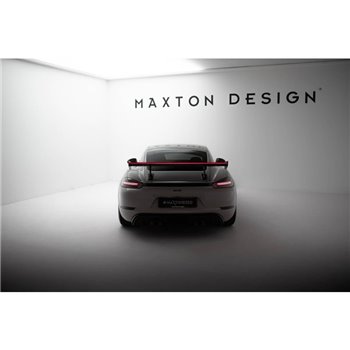 Maxton - Carbon Spoiler With Internal Brackets Uprights V.1 + LED Porsche 718 Cayman 982c