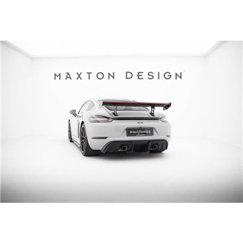 Maxton - Carbon Spoiler With Internal Brackets Uprights V.1 + LED Porsche 718 Cayman 982c