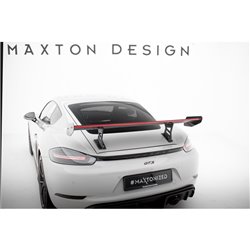 Maxton - Carbon Spoiler With Internal Brackets Uprights V.1 + LED Porsche 718 Cayman 982c