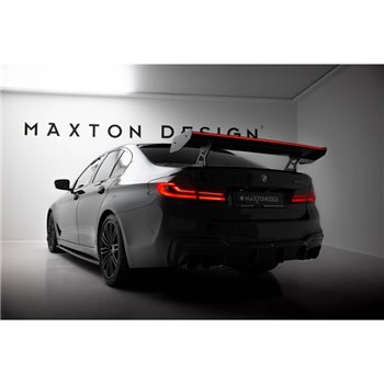 Maxton - Carbon Spoiler With Internal Brackets Uprights + LED BMW 5 / M5 Sedan G30 / F90