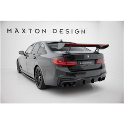 Maxton - Carbon Spoiler With Internal Brackets Uprights + LED BMW 5 / M5 Sedan G30 / F90