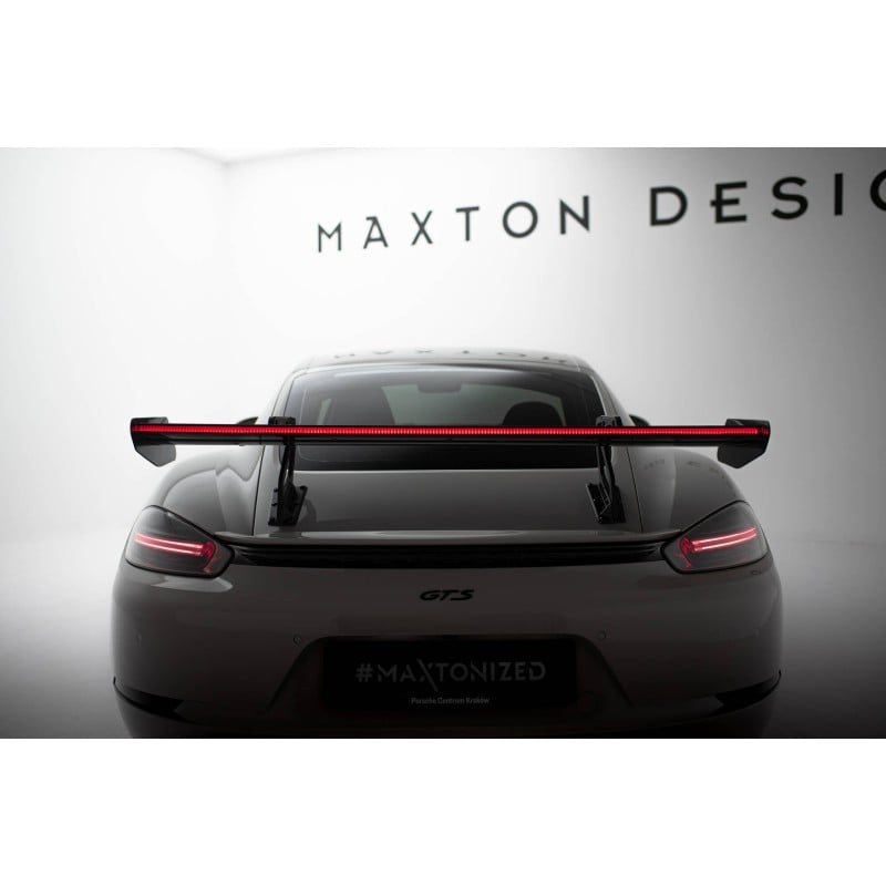 Maxton - Carbon Spoiler With Upper Swan Mounting V.2 + LED Porsche 718 Cayman 982c