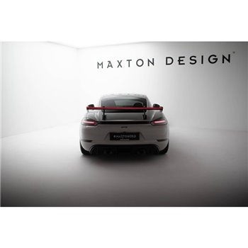 Maxton - Carbon Spoiler With Upper Swan Mounting V.2 + LED Porsche 718 Cayman 982c
