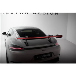 Maxton - Carbon Spoiler With Upper Swan Mounting V.2 + LED Porsche 718 Cayman 982c
