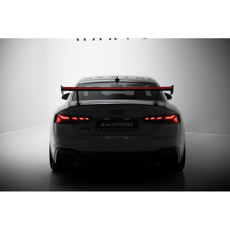 Maxton - Carbon Spoiler With External Brackets Uprights V.1 + LED Audi A5 / A5 S-Line / S5 / RS5 Coupe F5 / F5 Facelift