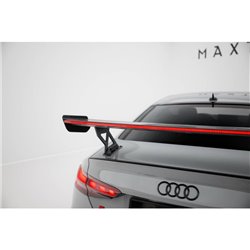 Maxton - Carbon Spoiler With External Brackets Uprights V.1 + LED Audi A5 / A5 S-Line / S5 / RS5 Coupe F5 / F5 Facelift