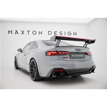 Maxton - Carbon Spoiler With External Brackets Uprights V.1 + LED Audi A5 / A5 S-Line / S5 / RS5 Coupe F5 / F5 Facelift