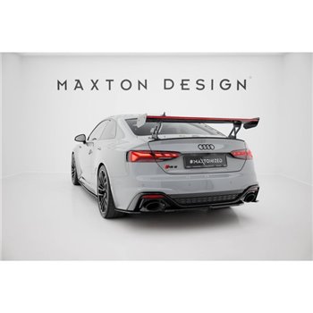 Maxton - Carbon Spoiler With External Brackets Uprights V.1 + LED Audi A5 / A5 S-Line / S5 / RS5 Coupe F5 / F5 Facelift