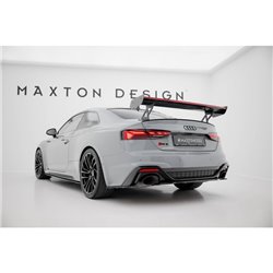 Maxton - Carbon Spoiler With External Brackets Uprights V.1 + LED Audi A5 / A5 S-Line / S5 / RS5 Coupe F5 / F5 Facelift
